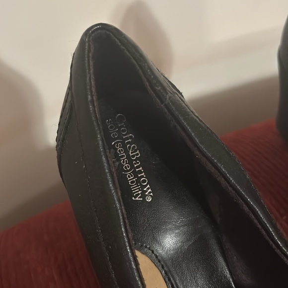 Croft & Barrow sole (sense)ability BLK heeled loafers w/front fringe tassels - Picture 3 of 8